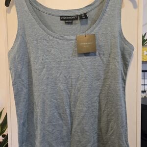 Cynthia Rowley Women's Blue Linen Tank Top